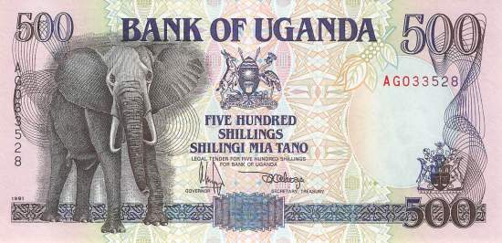 Uganda 500 Shilling 1991 p.33a